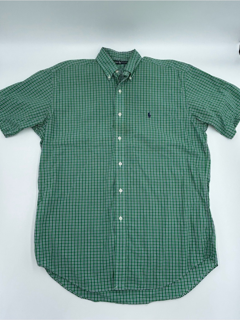 Ralph Lauren Blue Label Green Plaid Short-Sleeve Button-Down Shirt XL